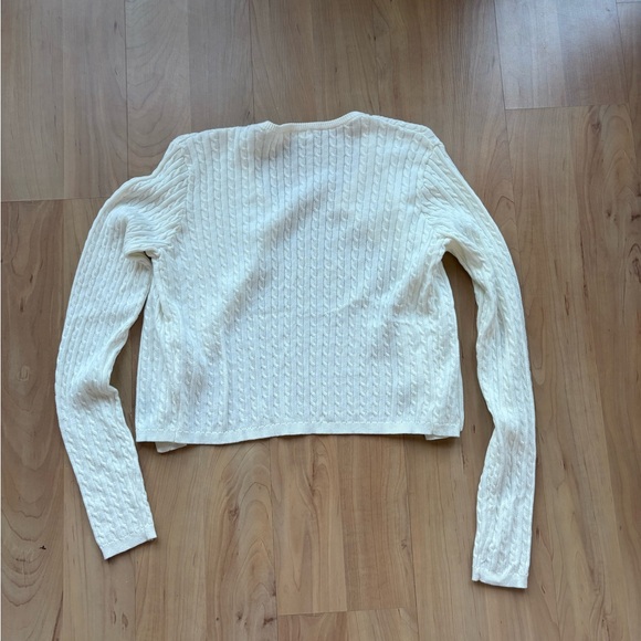 White Ribbed Cardigan - Picture 3 of 4